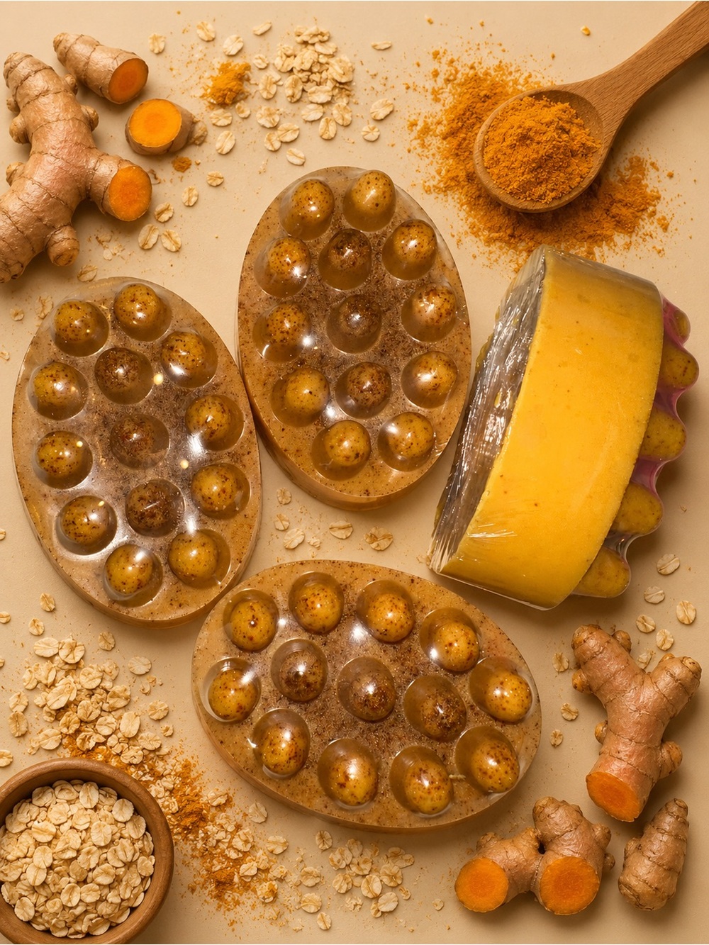 Back in stock Tumeric & Oatmeal soap massage bar (sold individually each bar)